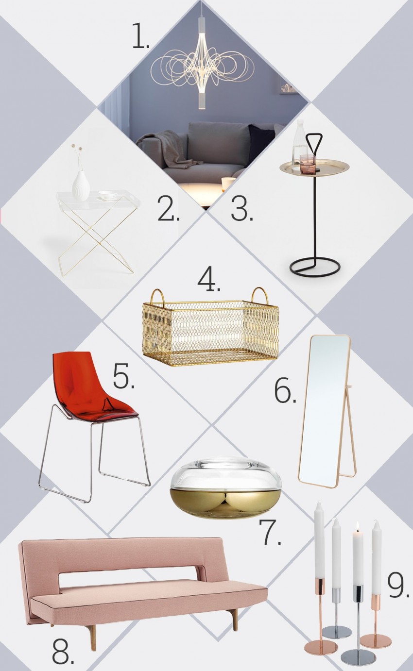 1. IKEA, 2. Zara Home, 3. Zara Home, 4. H&M Home, 5. Basic,  6. IKEA, 7. H&M Home, 8. IDdesign, 9. JYSK